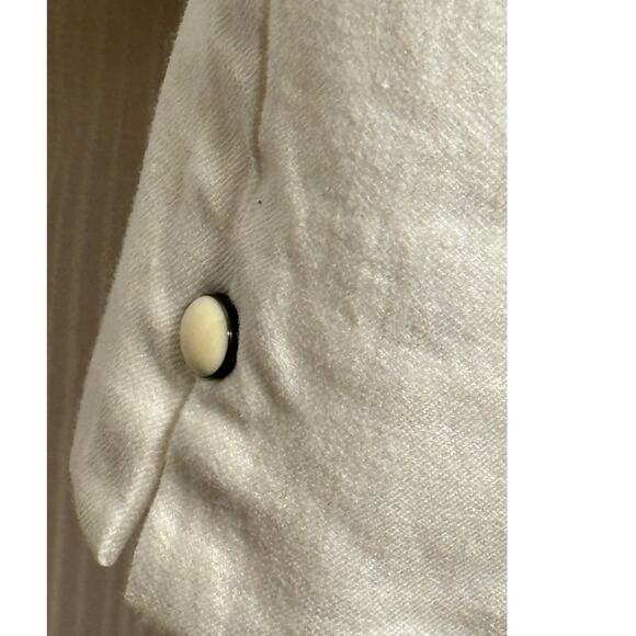 Talbots Cropped Pants Womens 14 White Button Accent on Legs 34" Waist Classic - Picture 4 of 7